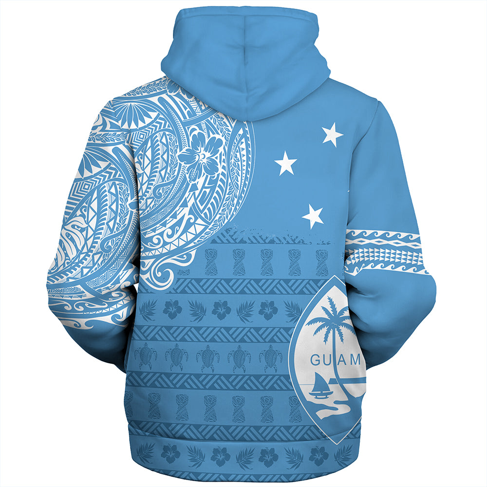 Guam Sherpa Hoodie Micronesian Flag With Coat Of Arms