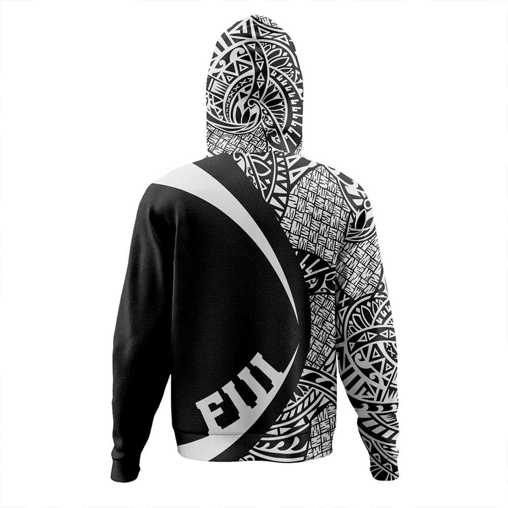 Fiji Hoodie Coat Of Arm Lauhala White Circle