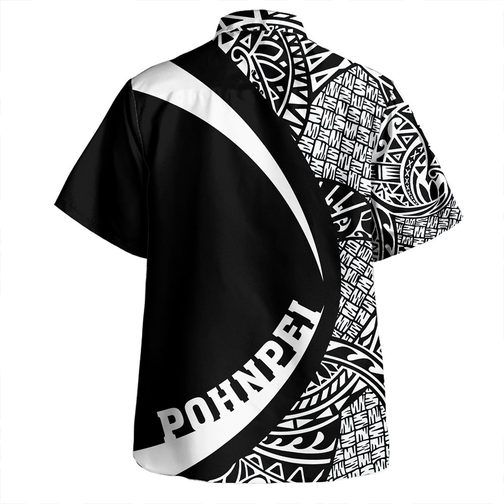 Pohnpei Hawaiian Shirt Coat Of Arm Lauhala White Circle