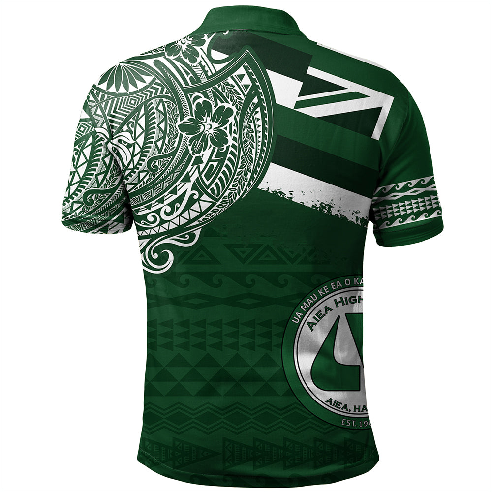 Hawaii Polo Shirt Aiea High School Flag With Crest Style