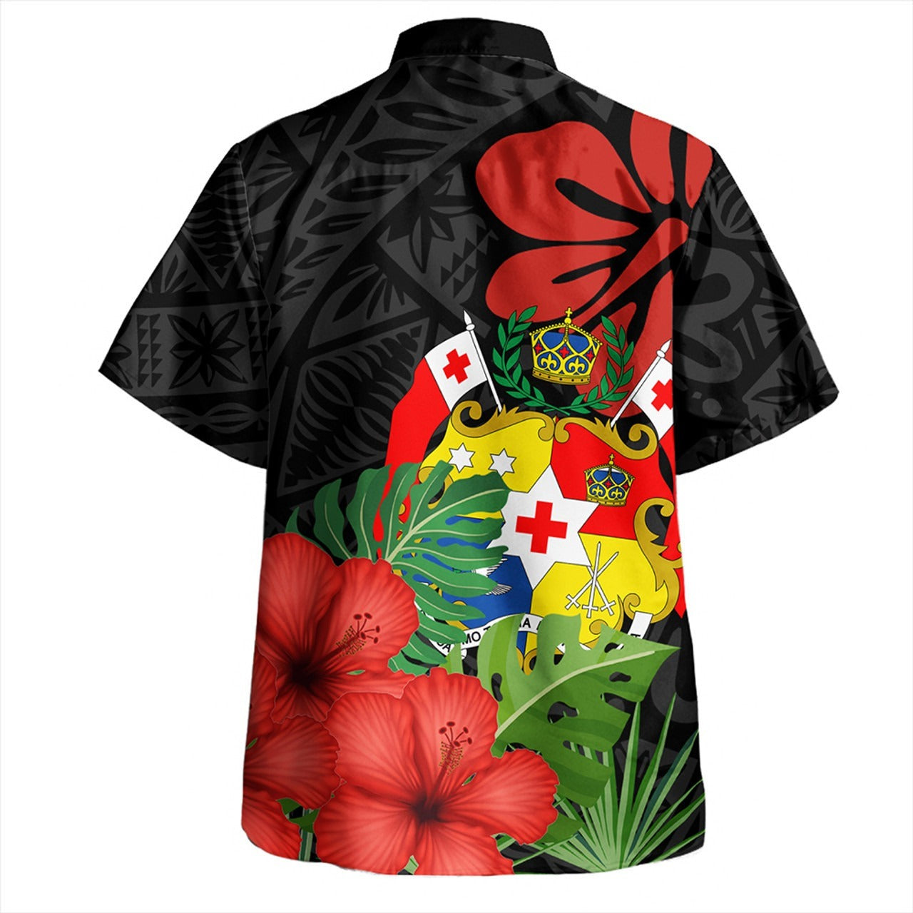 Tonga Combo Puletasi And Shirt Coat Of Arms Polynesian Hibiscus