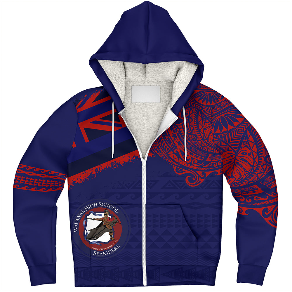 Hawaii Sherpa Hoodie Waianae High School With Crest Style