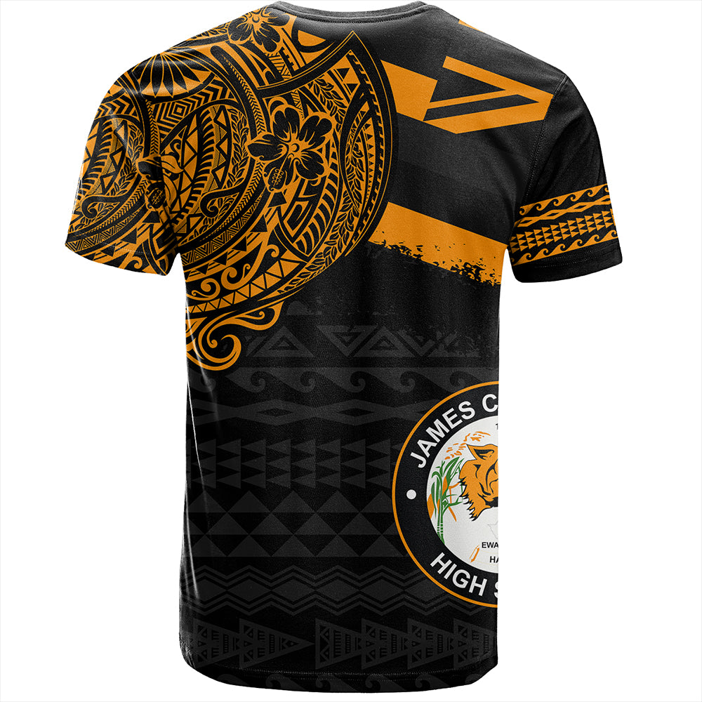 Hawaii T-Shirt James Campbell High School Flag With Crest Style