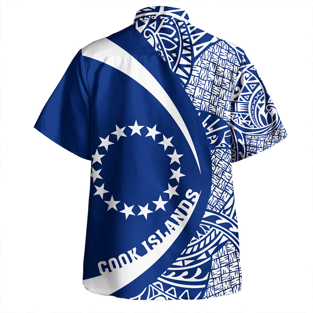 Cook Islands Hawaiian Shirt Coat Of Arm Lauhala Circle