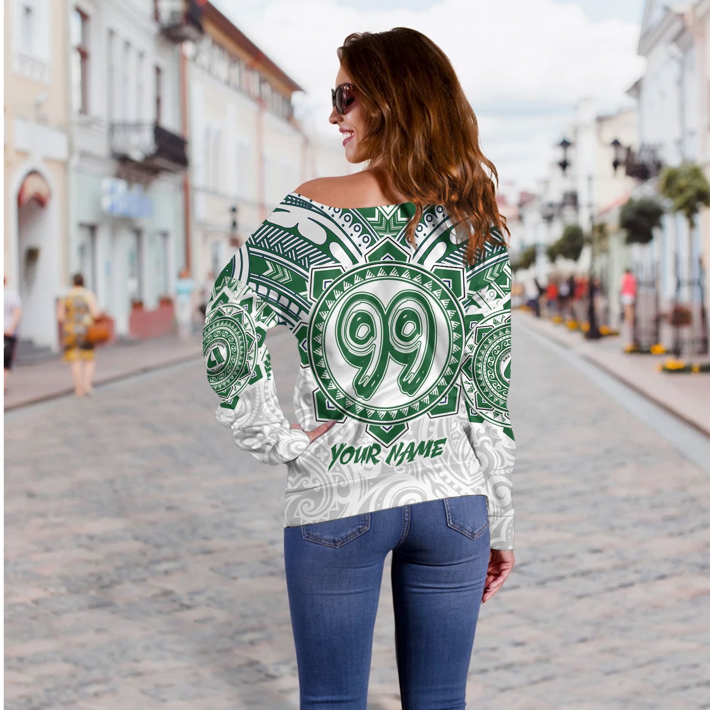 Hawaii Off Shoulder Sweatshirt Custom Aiea High School Home Of The Na Ali'i Tribal Style