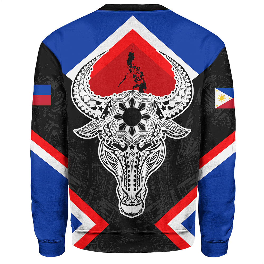 Philippines Sweatshirt Water Buffalo Sun Tribal Style
