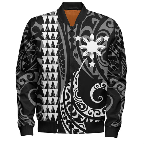 The Philippines Bomber Jacket Sun White Kakau Style