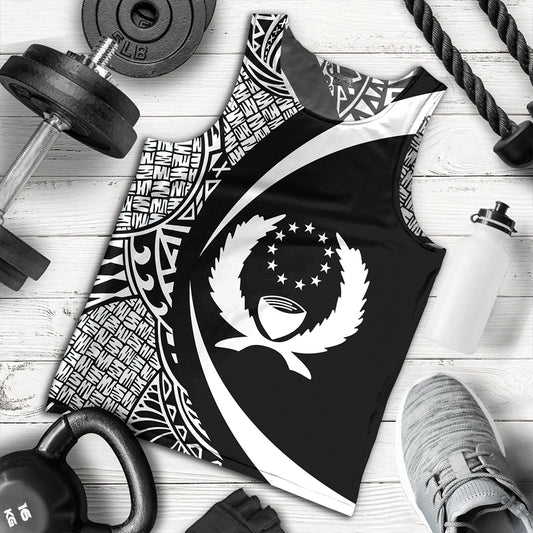 Pohnpei Tank Top Coat Of Arm Lauhala White Circle