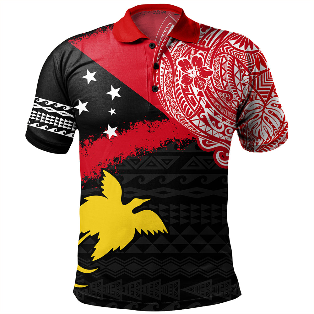 Papua Polo Shirt Melanesian Flag With Coat Of Arms