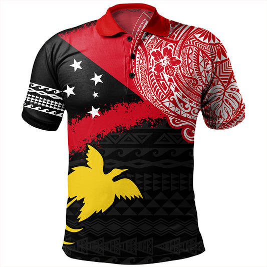 Papua Polo Shirt Melanesian Flag With Coat Of Arms