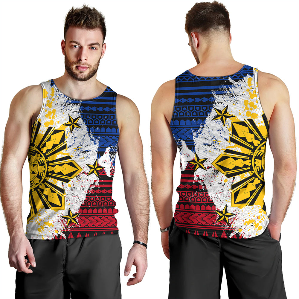 Philippines Tank Top Filipino Sun Flag Grunge Style