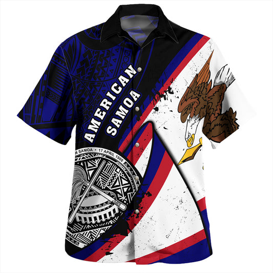 American Samoa Hawaiian Shirt Polynesia Flag Shoul Style
