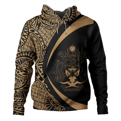 Solomon Islands Hoodie Coat Of Arm Lauhala Gold Circle