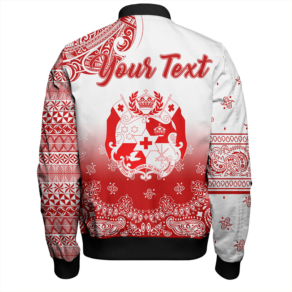 Tonga Bomber Jacket Custom Pattern Ngatu With Paisley Style