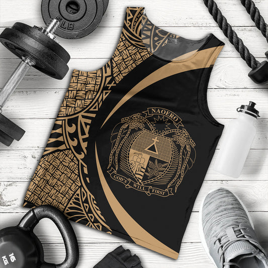 Nauru Tank Top Coat Of Arm Lauhala Gold Circle