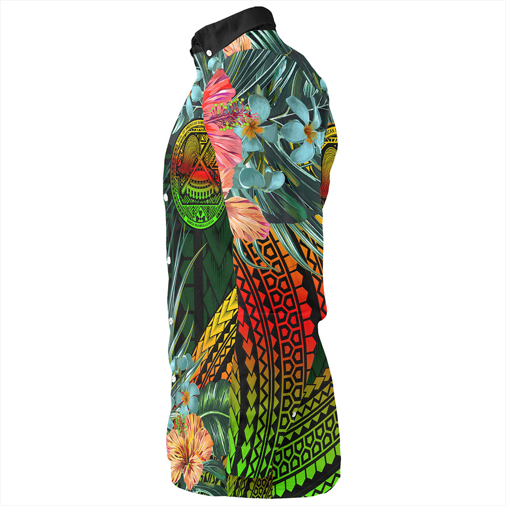 American Samoa Long Sleeve Shirt Polynesian Tropical Style Flower