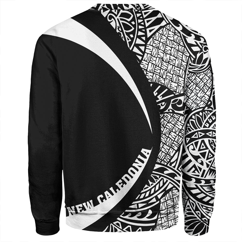 New Caledonia Sweatshirt Coat Of Arm Lauhala White Circle