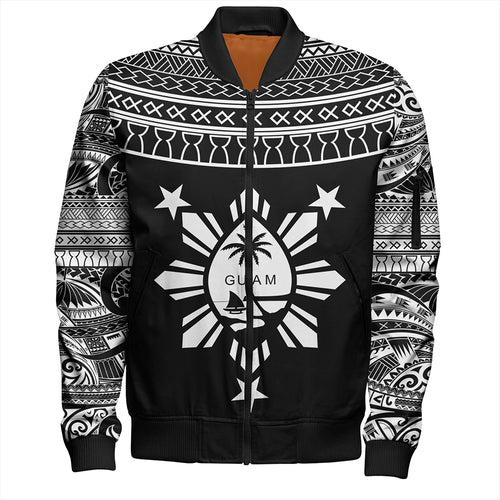 Guam Seal With Philippines Filipinos Sun Bomber Jacket Tribal Island