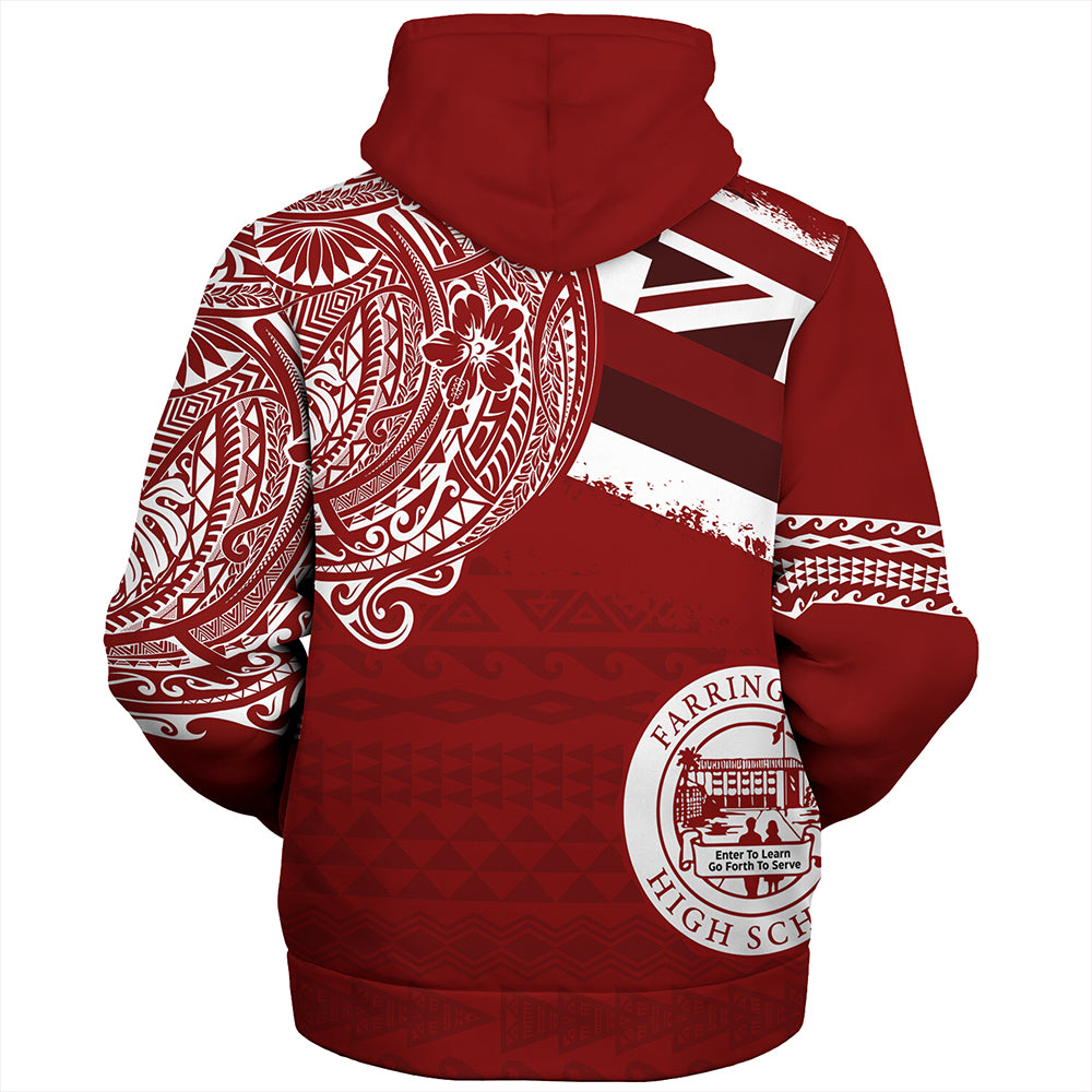 Hawaii Sherpa Hoodie Farrington High School Flag With Crest Style