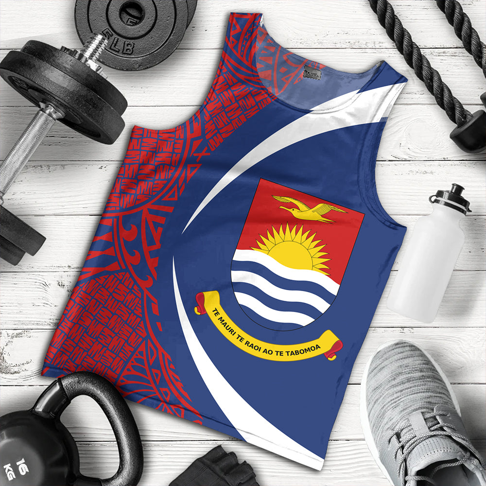 Kiribati Tank Top Coat Of Arm Lauhala Circle