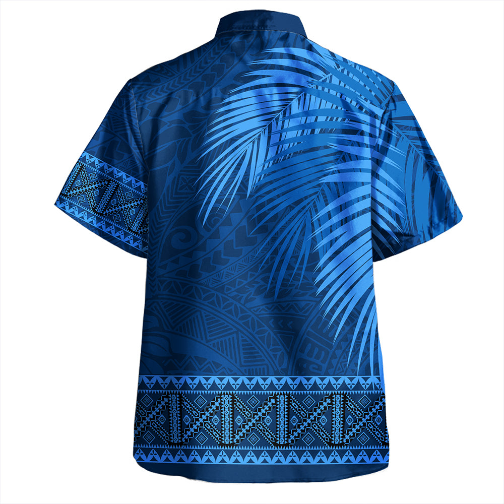Samoa Hawaiian Shirt Masi Dobby Fabric Leaves