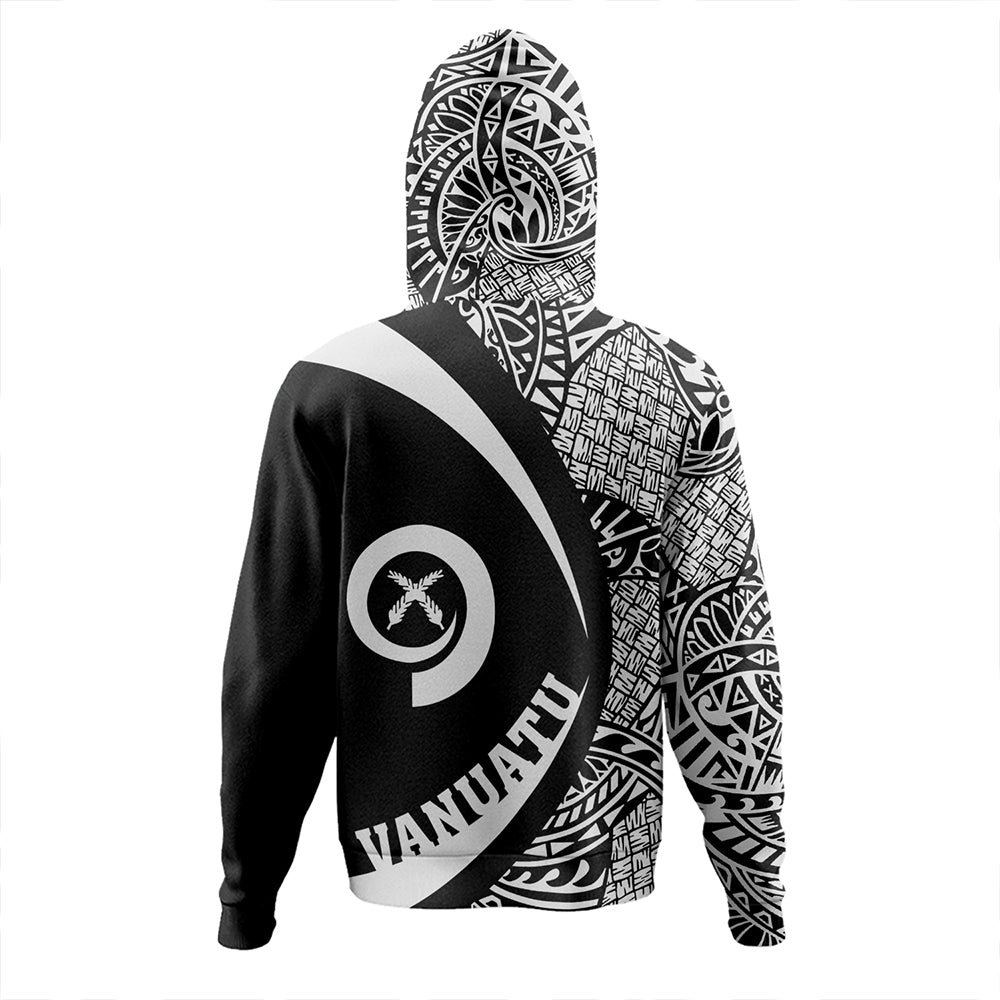 Vanuatu Hoodie Coat Of Arm Lauhala White Circle