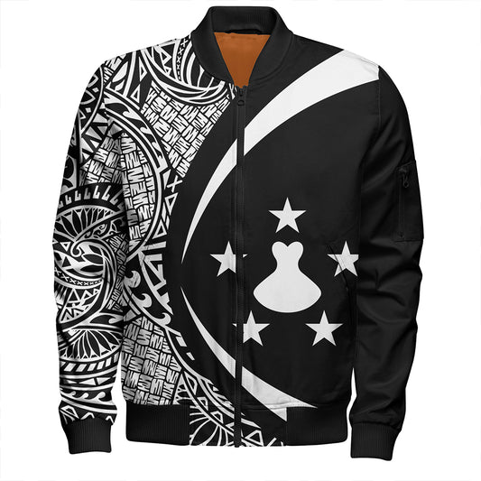 Austral Islands Bomber Jacket Coat Of Arm Lauhala White Circle