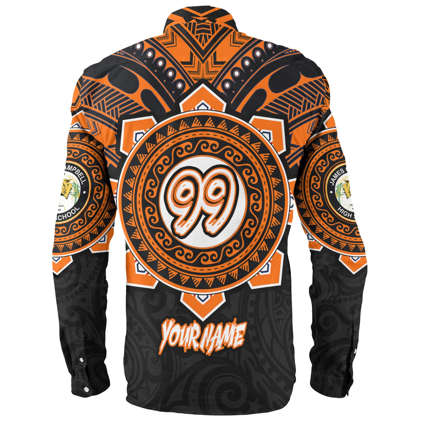 Hawaii Long Sleeve Shirt Custom James Campbell High School SaberNation Super Sabers Tribal Style