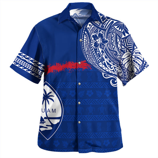 Chuuk Hawaiian Shirt Polynesian Flag With Coat Of Arms