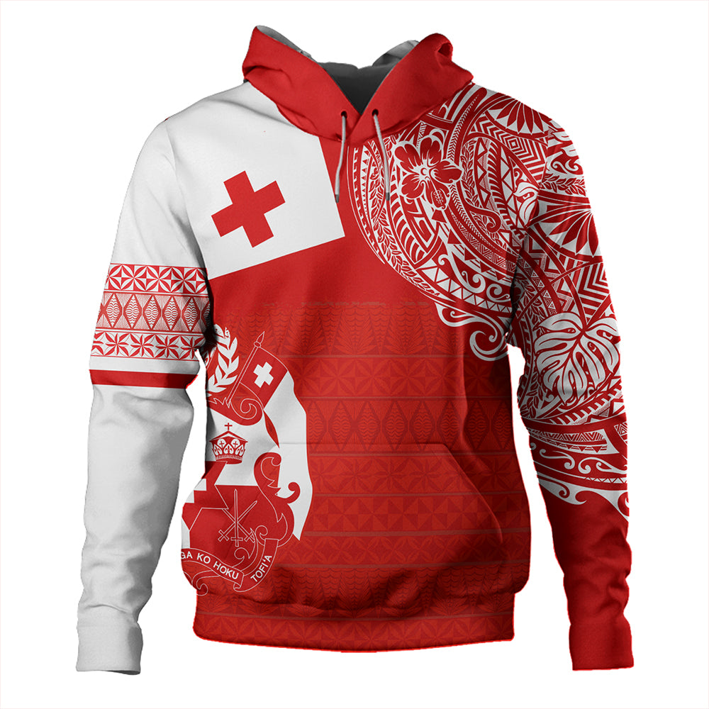 Tonga Hoodie Tonga Polynesian Flag With Coat Of Arms