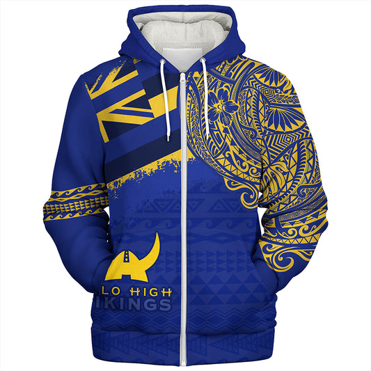 Hawaii Sherpa Hoodie Hilo High School With Crest Style