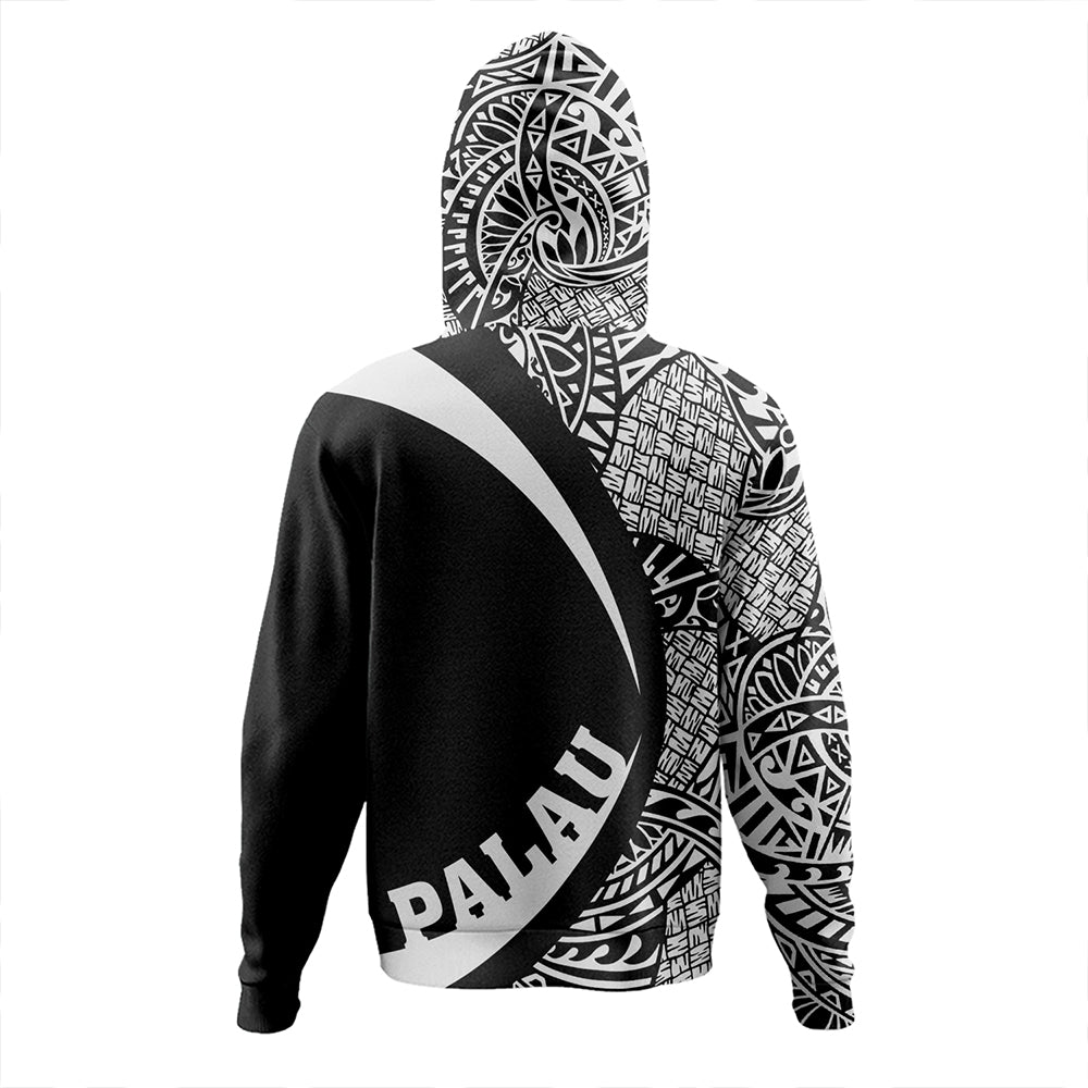 Palau Hoodie Coat Of Arm Lauhala White Circle