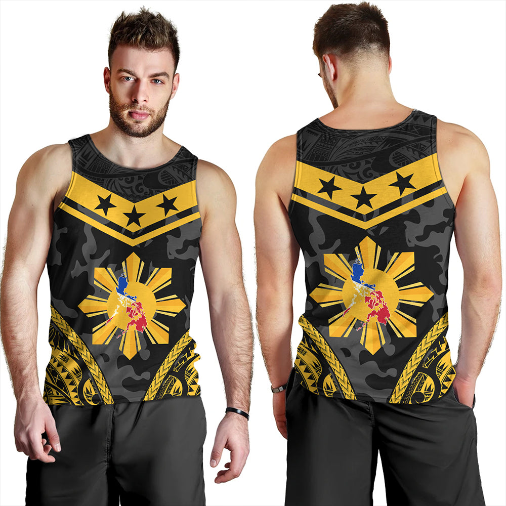 Philippines Tank Top Polynesian Sun Star Style Camouflage
