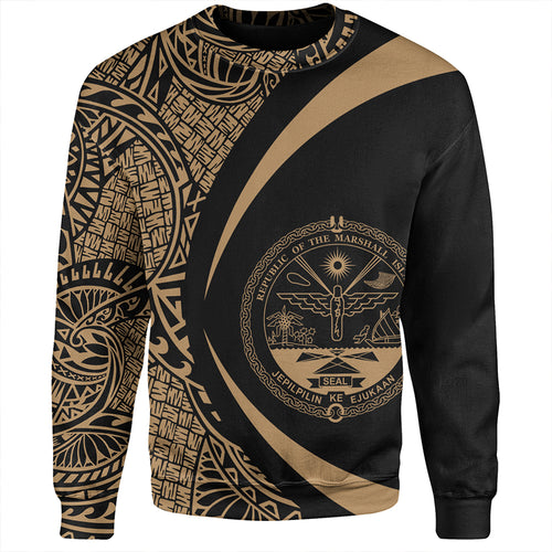 Marshall Islands Sweatshirt Coat Of Arm Lauhala Gold Circle