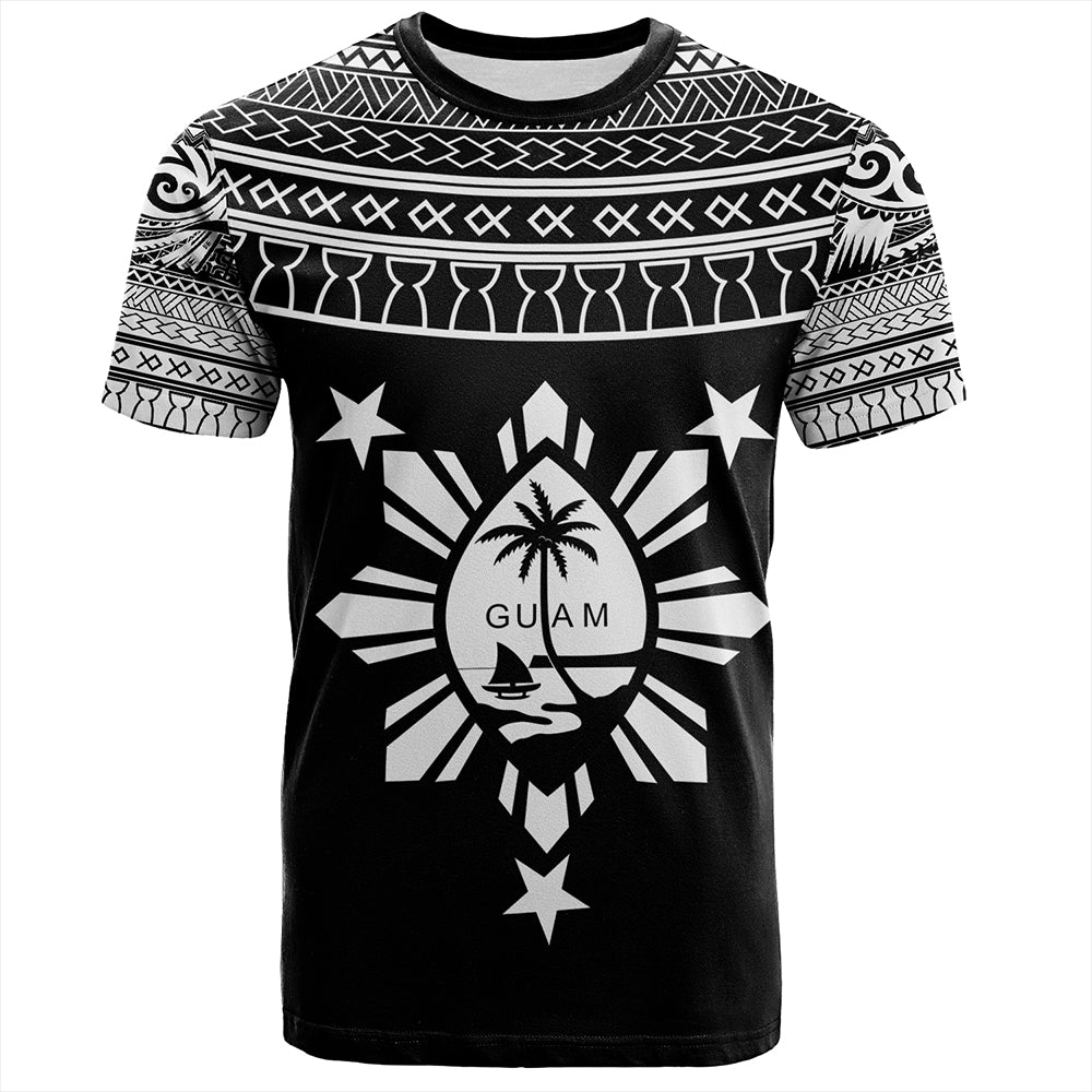 Guam Seal With Philippines Filipinos Sun T-Shirt Tribal Island