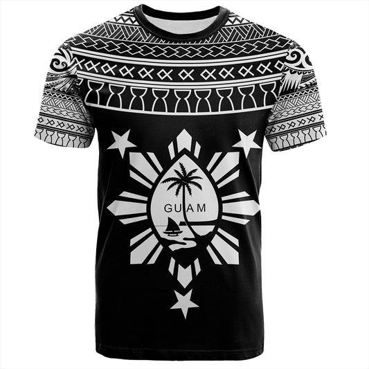 Guam Seal With Philippines Filipinos Sun T-Shirt Tribal Island