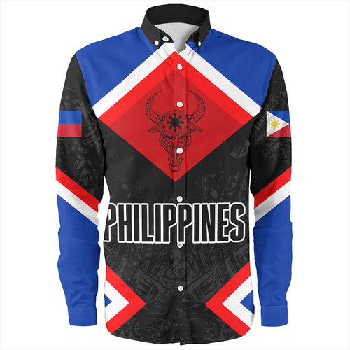 Philippines Long Sleeve Shirt Water Buffalo Sun Tribal Style