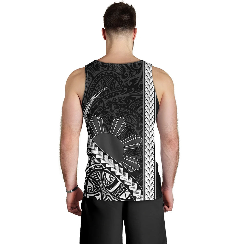 Philippines Tank Top Tribal Polynesian Sun Gray