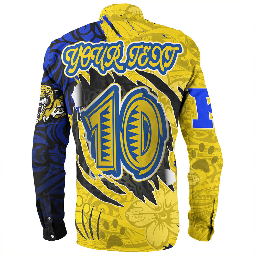 Hawaii Long Sleeve Shirt Custom Henry J. Kaiser High School Super Cougar Arm Sleeve Polynesian Tattoo