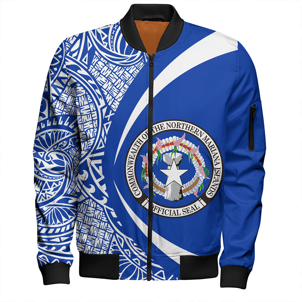 Northern Mariana Islands Bomber Jacket Coat Of Arm Lauhala Circle