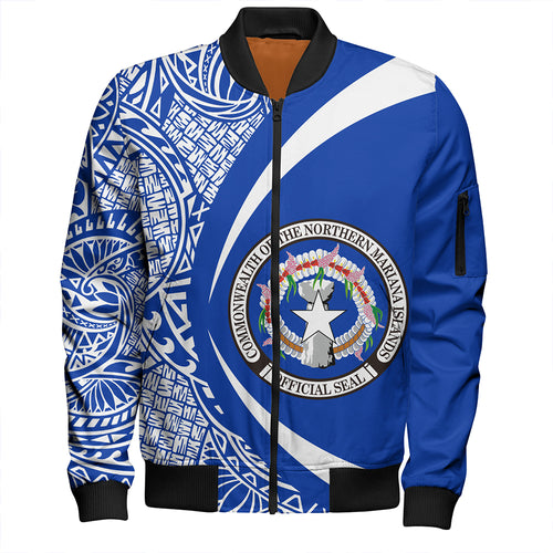 Northern Mariana Islands Bomber Jacket Coat Of Arm Lauhala Circle