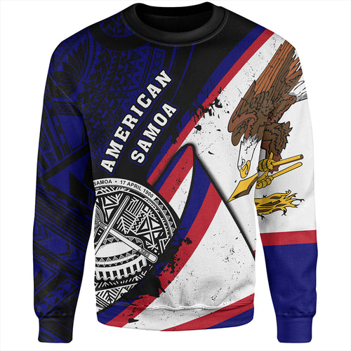 American Samoa Sweatshirt Polynesia Flag Shoul Style