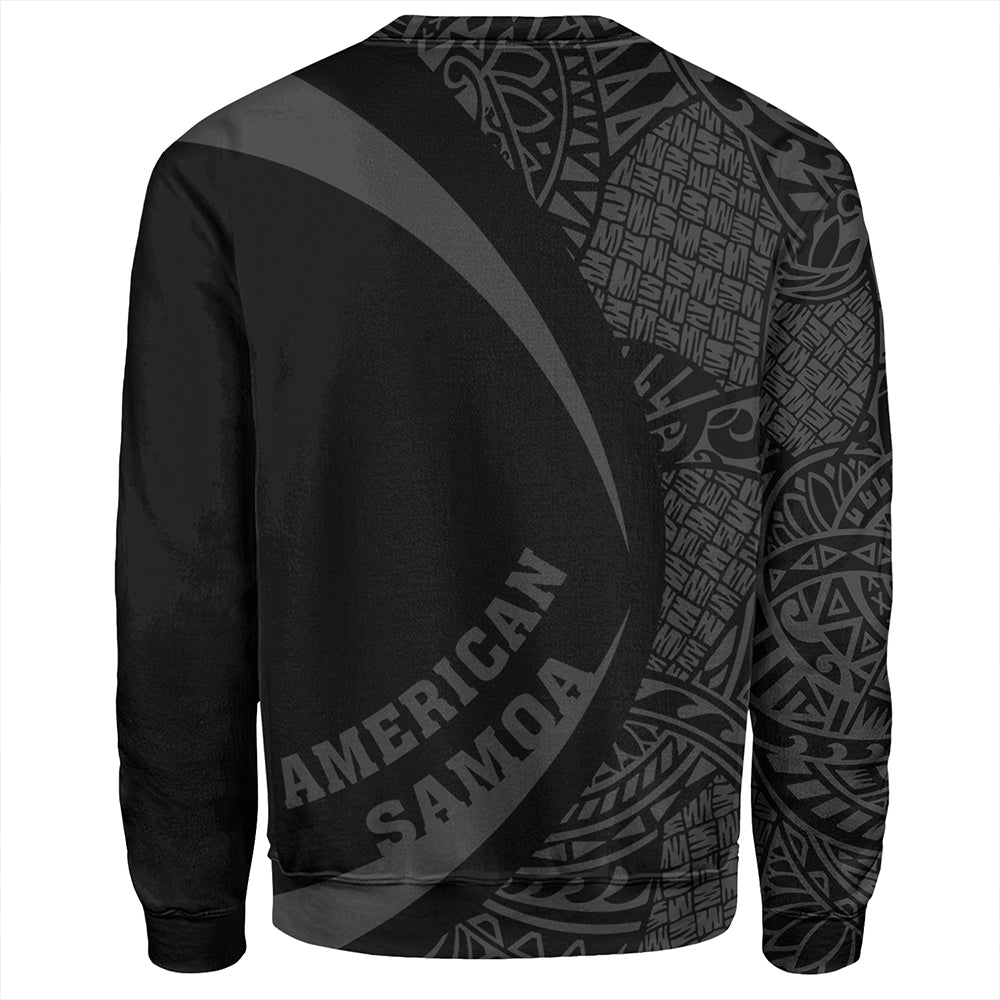Samoa Sweatshirt American Samoa Coat Of Arm Lauhala Gray Circle