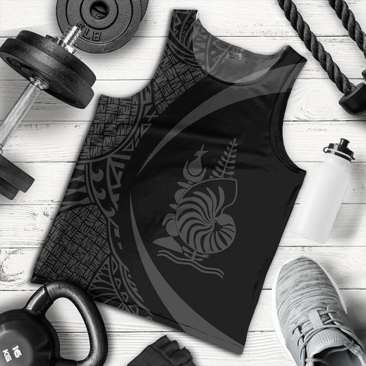 New Caledonia Tank Top Coat Of Arm Lauhala Gray Circle