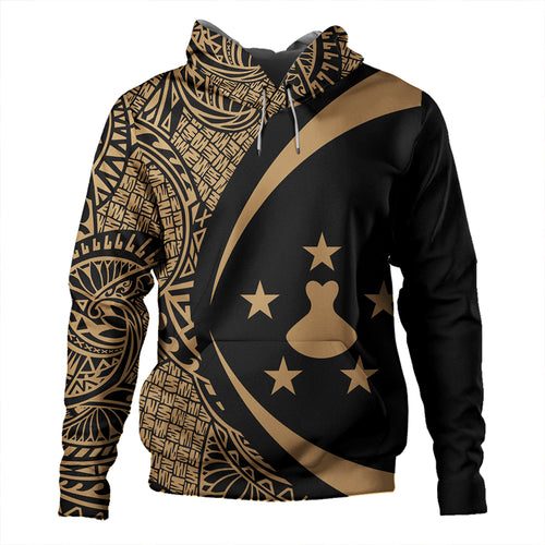 Austral Islands Hoodie Coat Of Arm Lauhala Gold Circle