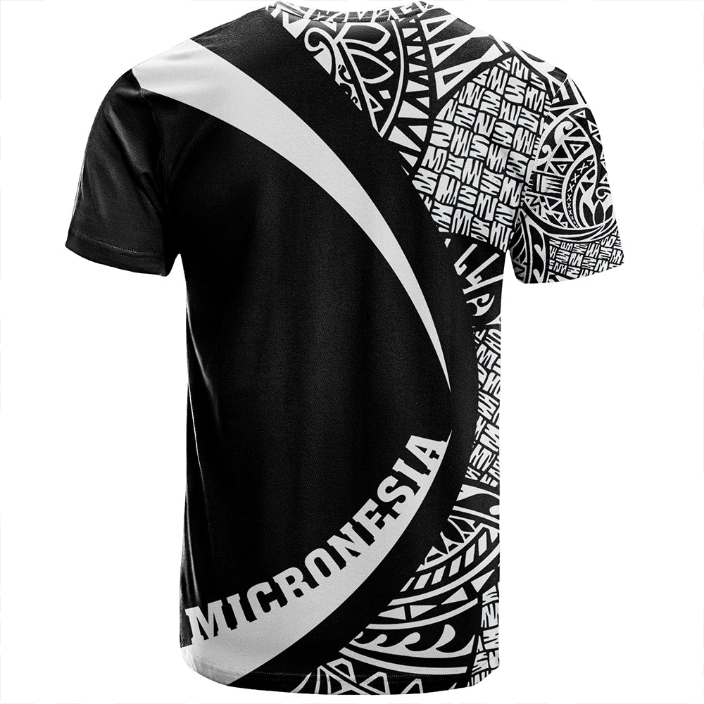 Federated States of Micronesia T-Shirt Coat Of Arm Lauhala White Circle