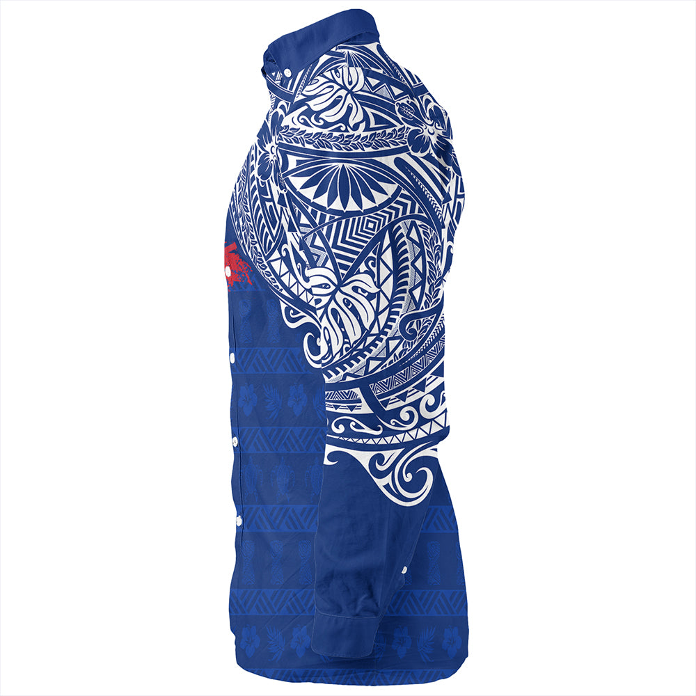 Guam Long Sleeve Shirt Polynesian Flag With Coat Of Arms