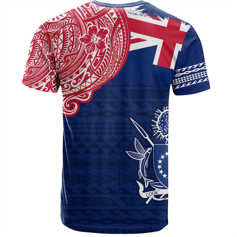 Cook Islands T-Shirt Polynesian Flag With Coat Of Arms