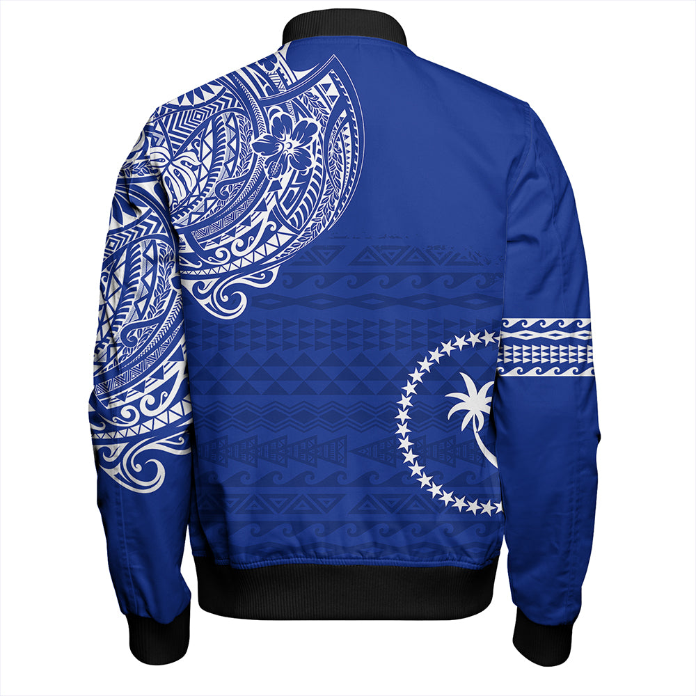 Chuuk Bomber Jacket Polynesian Flag With Coat Of Arms