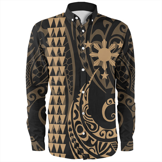 The Philippines Long Sleeve Shirt Sun Kakau Style